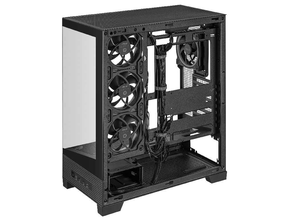 Case ATX Asus A31 PLUS TG ARGB BLACK, 4x120mm ARGB, ARGB Hub, Front Mesh, Tempered Glass, Headset hook, 2xUSBx3.2, 1xUSB 3.2, 2x2.5", 2x3.5", Black Factor de forma a placii de baza ATX, Micro-ATX, Mini-ITX Tip Carcasa PC Midi-Tower Canal pentru cablaj 34mm Material carcasa Otel USB 3.x Type-A 2x USB 3.2 USB Type-C 1x USB 3.2 Gen 2x2 - миниатюра 7