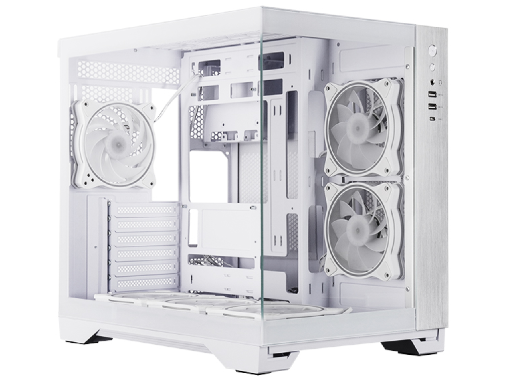 Case ATX Miditower Chieftec Gaming VISIO GM-30W-TG-OP White no PSU, 1xUSB 3.2 Gen2 Type C, 2xUSB 3.0, Audio-out Mic In, 6x120mm A-RGB fans pre-installed, A-RGB Control HUB, Front Side panel tempered glass - миниатюра 2