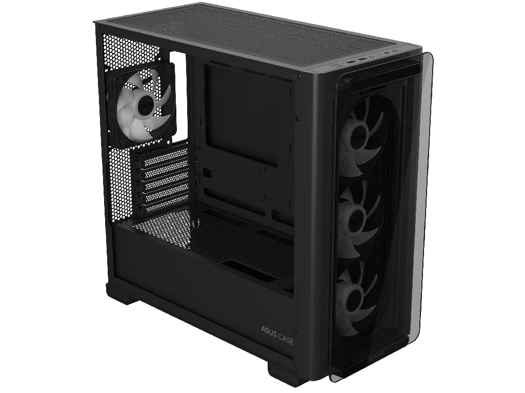 Case mATX Asus A23 PLUS TG ARGB BLACK, 4x120mm ARGB, Front Mesh, Tempered Glass, Headset hook, 2xUSBx3.2, 1xUSB 3.2, 1xTypeC, 1x2.5", 3x3.5", Black Factor de forma a placii de baza Mini-ITX, Micro-ATX Tip Carcasa PC Mini-Tower Material carcasa Otel, plastic ABS, Sticla calita USB 3.x Type-A 2x USB 3.2 USB Type-C 1x USB 3.2 Gen 2 - миниатюра 6