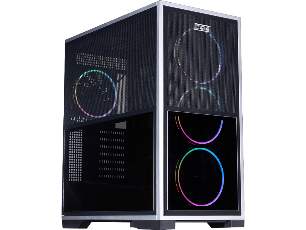 Case 1STPLAYER IF8 BLACK, E-ATX w/o PSU, Reversible Front and Side panels, Supports BTF MBs, FO7-14 ARGB fans (3xFront), FO7-14 ARGB fan (1xRear), MB Synchro, Supports 420mm Front Cooler/360mm Top, 4x2.5”/2x3.5”, 0.7mm steel structure, USB-C*1, USB 3.0*2, HD AUDIO, Black