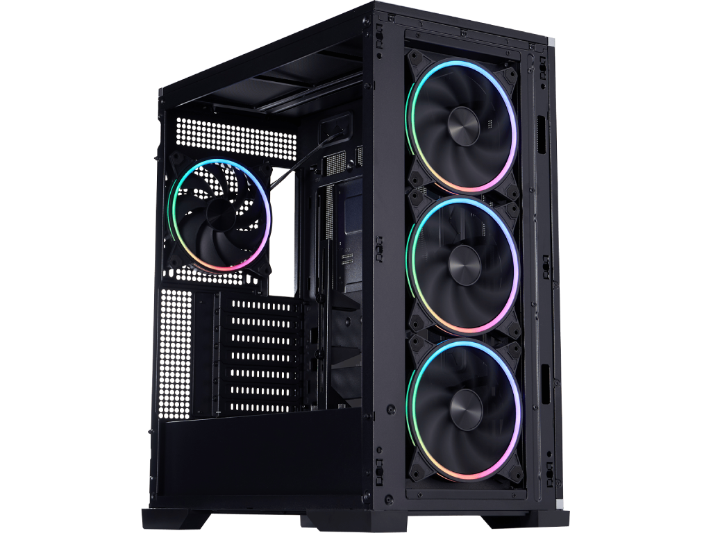 Case 1STPLAYER IF8 BLACK, E-ATX w/o PSU, Reversible Front and Side panels, Supports BTF MBs, FO7-14 ARGB fans (3xFront), FO7-14 ARGB fan (1xRear), MB Synchro, Supports 420mm Front Cooler/360mm Top, 4x2.5”/2x3.5”, 0.7mm steel structure, USB-C*1, USB 3.0*2, HD AUDIO, Black - миниатюра 11