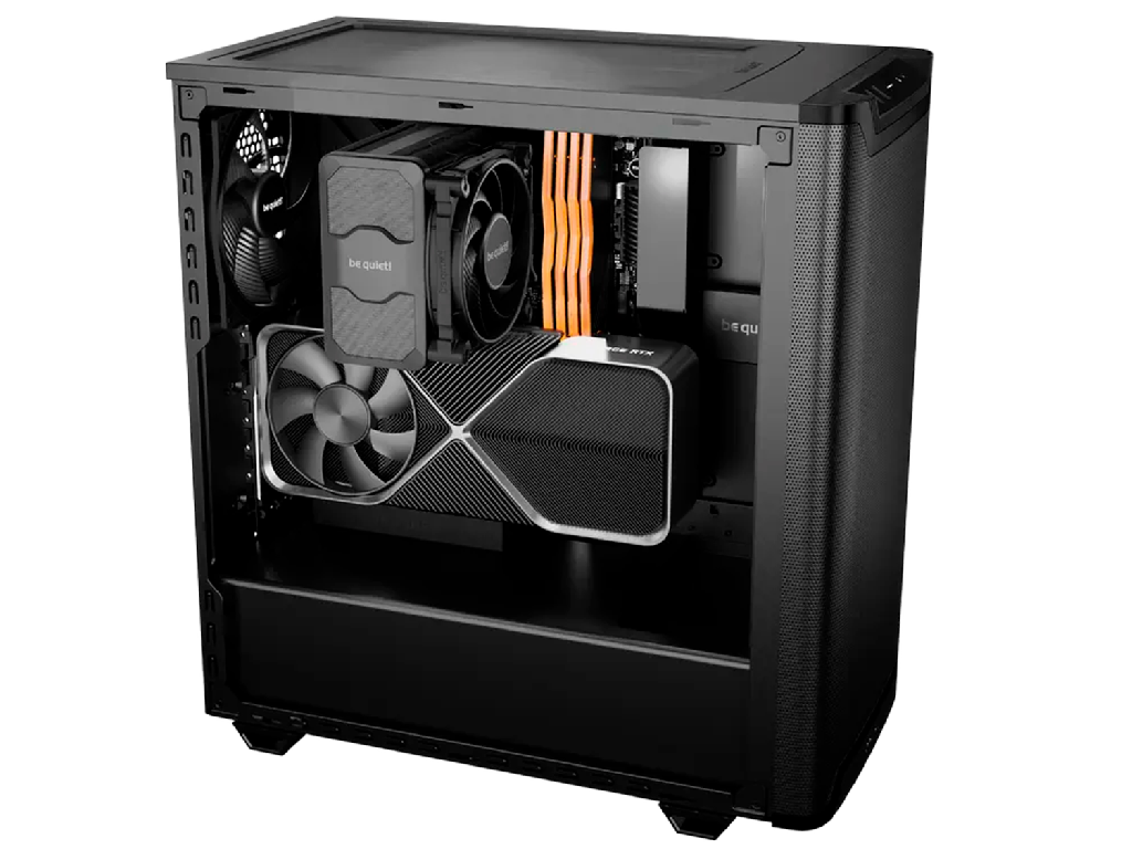 Case ATX be quiet! Pure Base 501 Airflow, w/o PSU, 2x140mm, Front Top Airflow, Tempered Glass, PSU shroud, 1xUSB-C, 2xUSB 3.2, 2x3.5", 5x2.5", Black . PN BGW74 - миниатюра 2