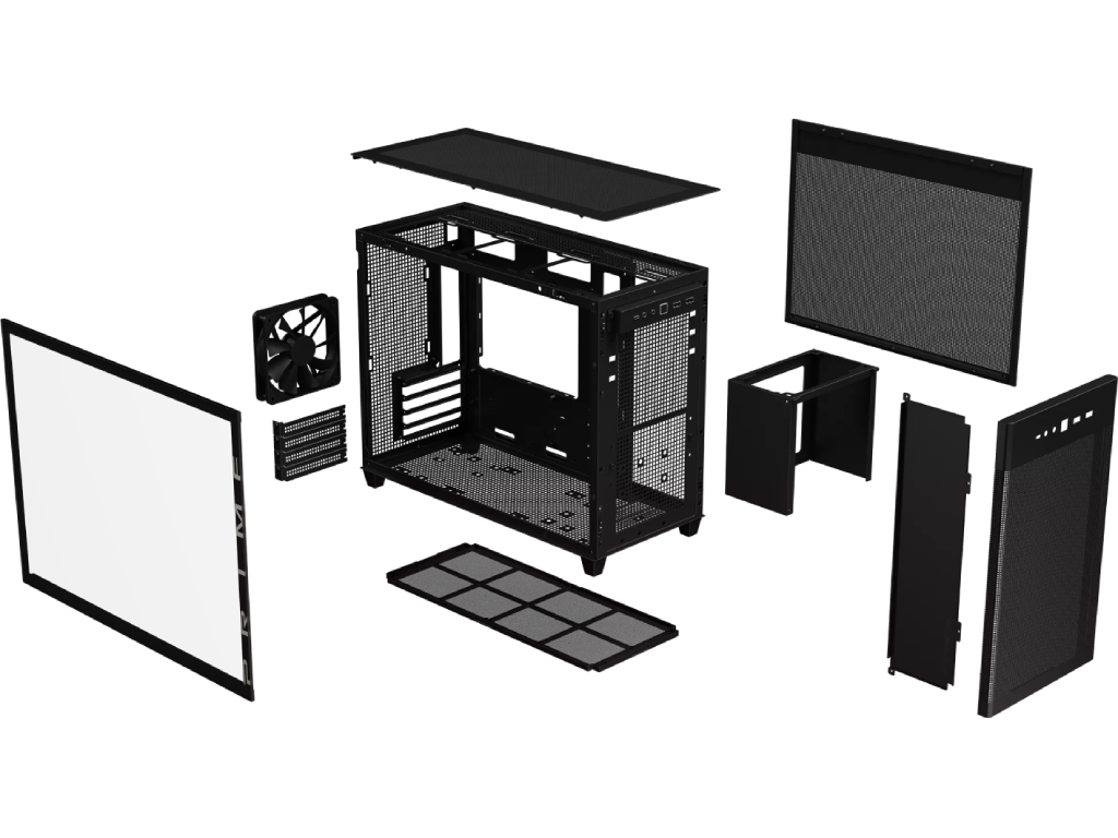 Case mATX Asus AP201 ASUS PRIME CASE TG, 1x120mm, Front Mesh, Tempered Glass, Headset hook, 2xUSBx3.2, 1xUSB 3.2, 1xTypeC, 3x2.5", 1x3.5", Black Tempered Glass Edition - миниатюра 8