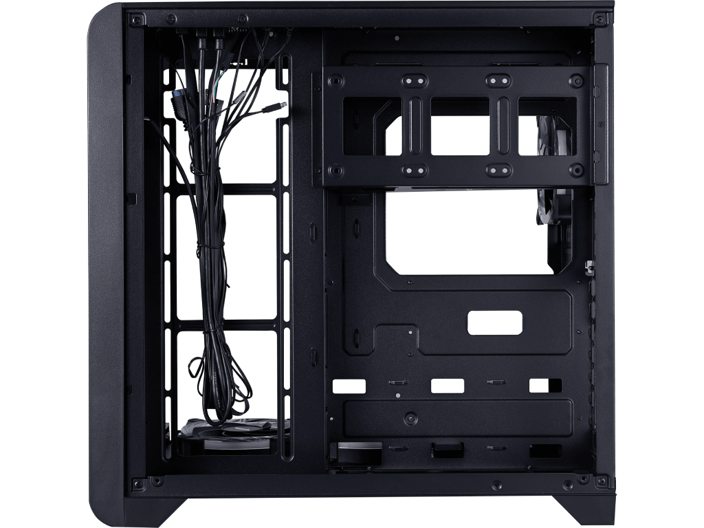 Case 1STPLAYER RT7 BLACK, ATX w/o PSU, Tempered glass on three sides, LED display monitors CPU/RAM/Temp, FC7R ARGB fan (3xBottom), FC7(1xRear), MB Synchro, 2.5” SSD*3 / 3.5” HDD*2, 1xType-C, 1xUSB3.0, HD AUDIO, Support 360mm Front, SPCC 0.6mm, Black - миниатюра 5