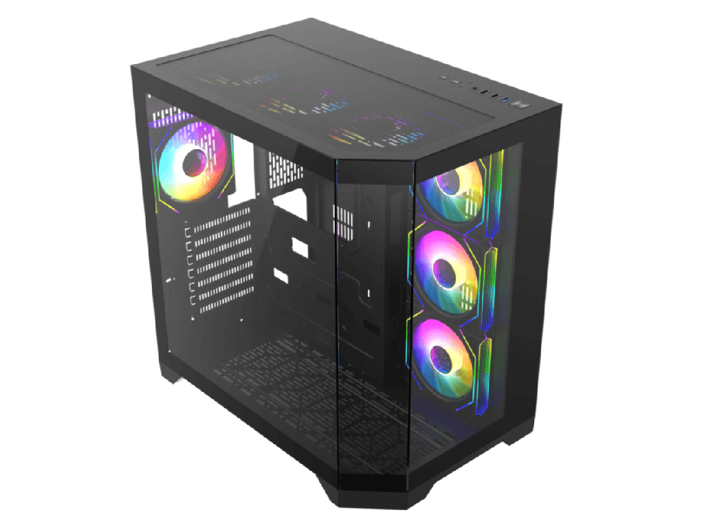 Case ATX GAMEMAX HYPE-A , w/o PSU, 0.5mm, 4x120mm ARGB fans, - миниатюра 7