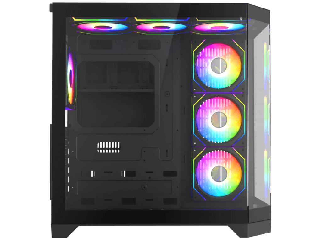 Case ATX GAMEMAX HYPE-A , w/o PSU, 0.5mm, 4x120mm ARGB fans, - миниатюра 9