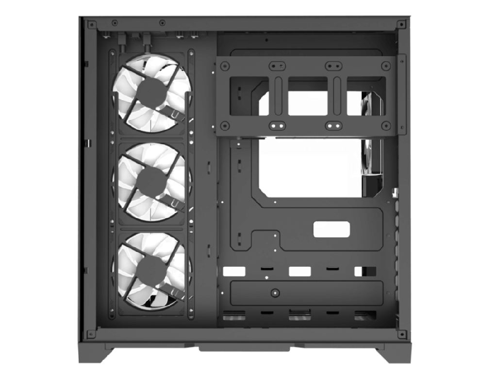 Case ATX GAMEMAX HYPE-A , w/o PSU, 0.5mm, 4x120mm ARGB fans,