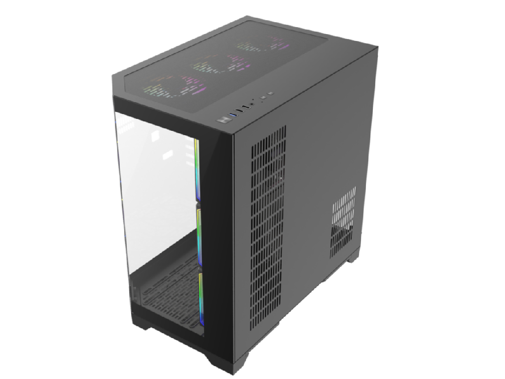 Case ATX GAMEMAX HYPE-A , w/o PSU, 0.5mm, 4x120mm ARGB fans, - миниатюра 4