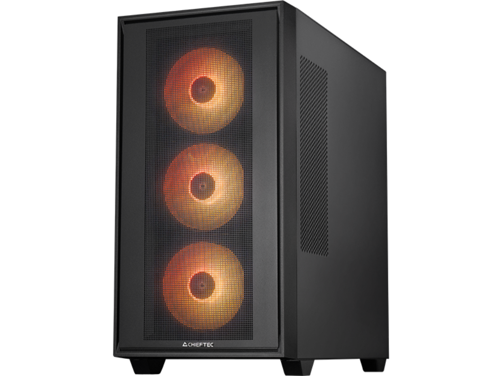 Case ATX Chieftec HUNTER 3, w/o PSU, 0.7mm, 4x120mm ARGB fans, ARGB Hub, Front Mesh, Tempered Glass, 2xUSB3.0, 1xUSB-C, 2x2.5", 2x3.5", Black - миниатюра 3