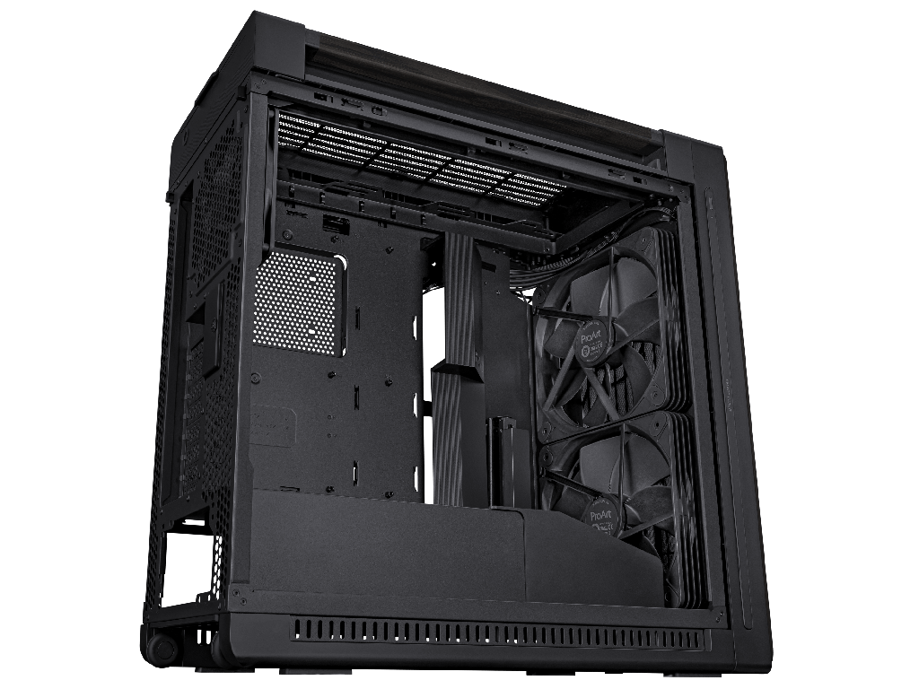 Case E-ATX Asus ProArt PA602, Wood Edition, 2x200mm 1x140mm,PWM Hub,Tempered Glass,Dust Filter,2xUSBx2.0,2xUSB 3.2,1xUSB-C,4x3.5"/2.5",4x2.5",Black Factor de form%3F a pl%3Fcii de baza E-ATX, ATX, Micro-ATX, Mini-ITX, DTX, Mini-DTX Tip Carcasa PC Midi-Tower Canal pentru cablaj 30mm Material carcas%3F Metal USB 3.x Type-A 2x USB 2.0 Type-A 2x USB Type-C 1x USB 3.2 Gen 2x2 - миниатюра 6