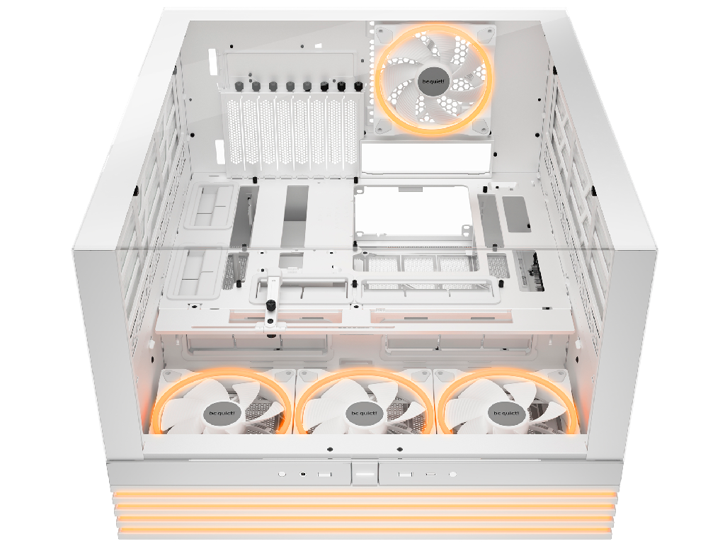 Case EATX be quiet! Ligh Base 900 FX, w/o PSU, 4x140mm ARGB fans, ARGB strips, Front Side TG, DF, VGA holder, USB-C, 2xUSB3.2, 1x3.5", 4x2.5", White - миниатюра 4