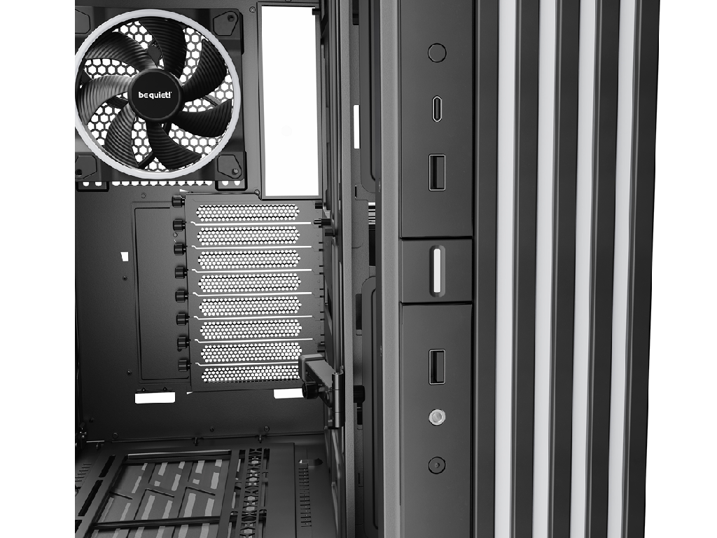 Case EATX be quiet! Ligh Base 900 FX, w/o PSU, 4x140mm ARGB fans, ARGB strips, Front Side TG, DF, VGA holder, USB-C, 2xUSB3.2, 1x3.5", 4x2.5", Black - миниатюра 3