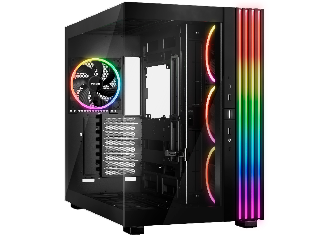 Case EATX be quiet! Ligh Base 900 FX, w/o PSU, 4x140mm ARGB fans, ARGB strips, Front Side TG, DF, VGA holder, USB-C, 2xUSB3.2, 1x3.5", 4x2.5", Black