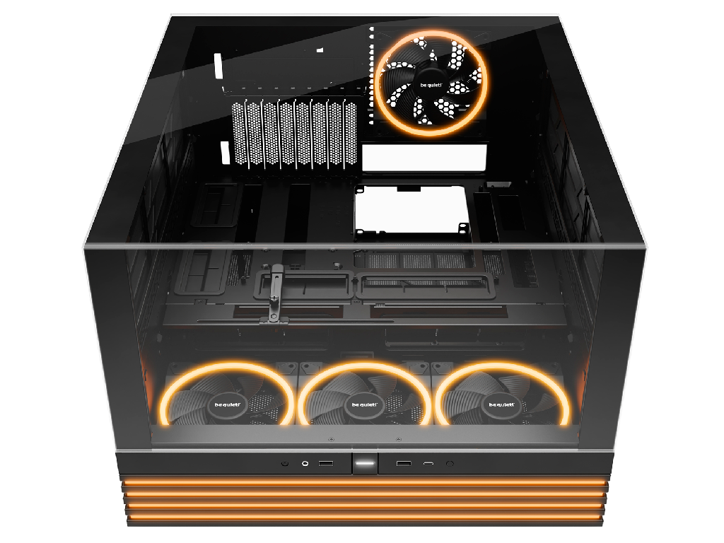 Case EATX be quiet! Ligh Base 900 FX, w/o PSU, 4x140mm ARGB fans, ARGB strips, Front Side TG, DF, VGA holder, USB-C, 2xUSB3.2, 1x3.5", 4x2.5", Black - миниатюра 4