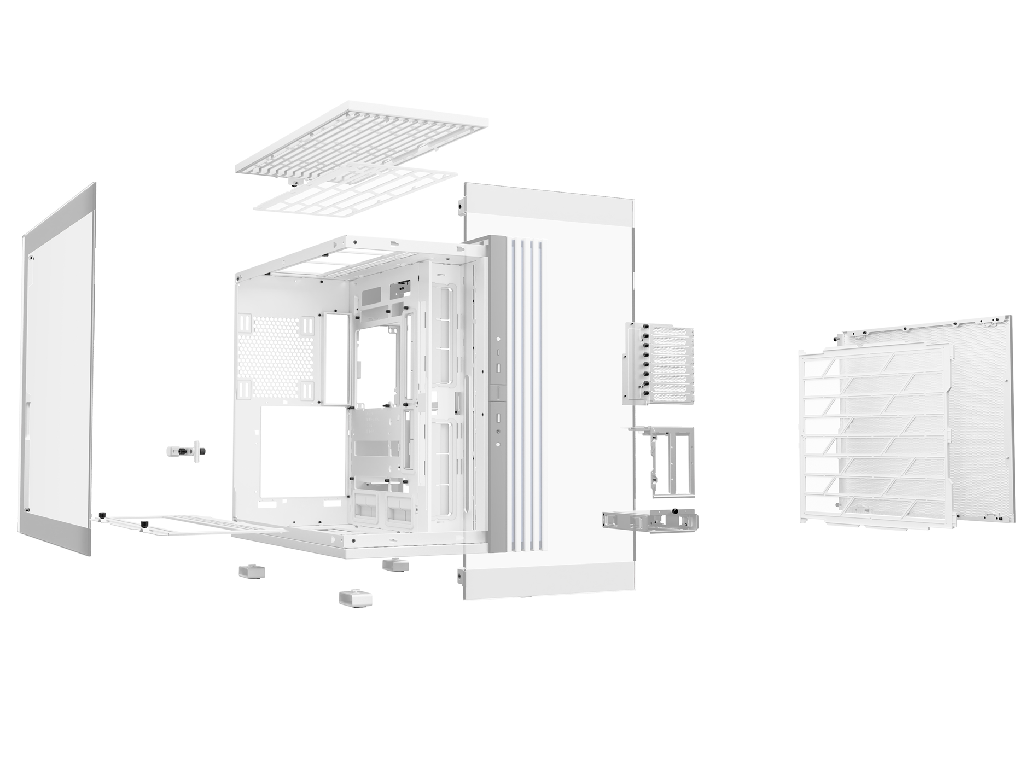 Case EATX be quiet! Ligh Base 900 DX, w/o PSU, ARGB strips Hub, Front Side Tempered Glass, DF, VGA holder, USB-C, 2xUSB3.2, 1x3.5", 4x2.5", White - миниатюра 2