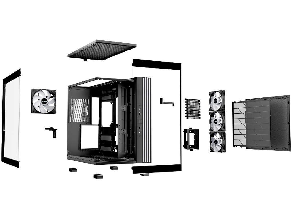 Case ATX be quiet! Ligh Base 600 LX, w/o PSU, 4x120mm ARGB fan, ARGB strips, Front Side TG, DF, VGA holder, USB-C, 2xUSB3.2, 1x3.5", 2x2.5", Black - миниатюра 2