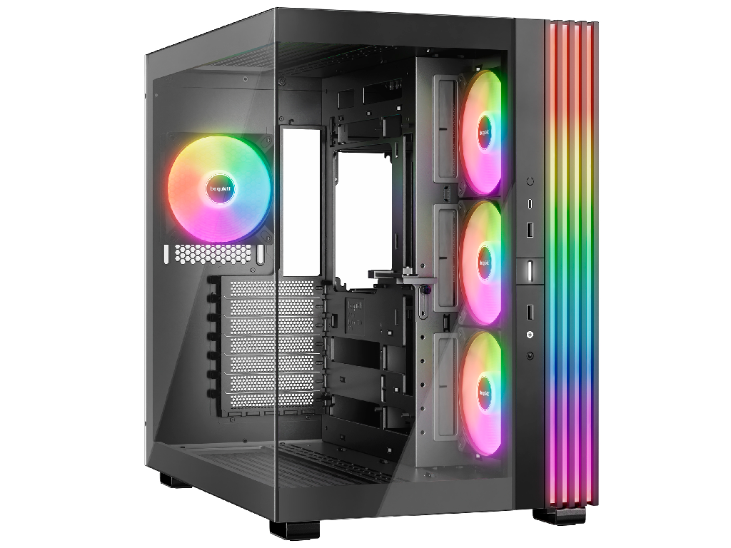 Case ATX be quiet! Ligh Base 600 LX, w/o PSU, 4x120mm ARGB fan, ARGB strips, Front Side TG, DF, VGA holder, USB-C, 2xUSB3.2, 1x3.5", 2x2.5", Black