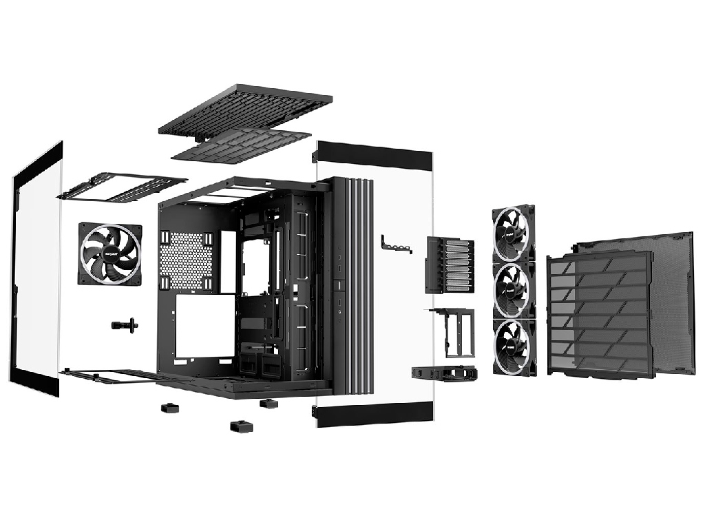 Case EATX be quiet! Ligh Base 900 DX, w/o PSU, ARGB strips Hub, Front Side Tempered Glass, DF, VGA holder, USB-C, 2xUSB3.2, 1x3.5", 4x2.5", Black - миниатюра 3