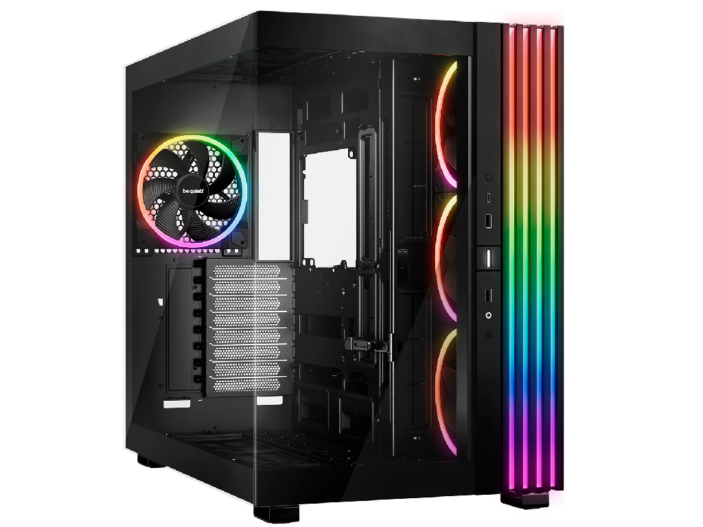 Case EATX be quiet! Ligh Base 900 DX, w/o PSU, ARGB strips Hub, Front Side Tempered Glass, DF, VGA holder, USB-C, 2xUSB3.2, 1x3.5", 4x2.5", Black