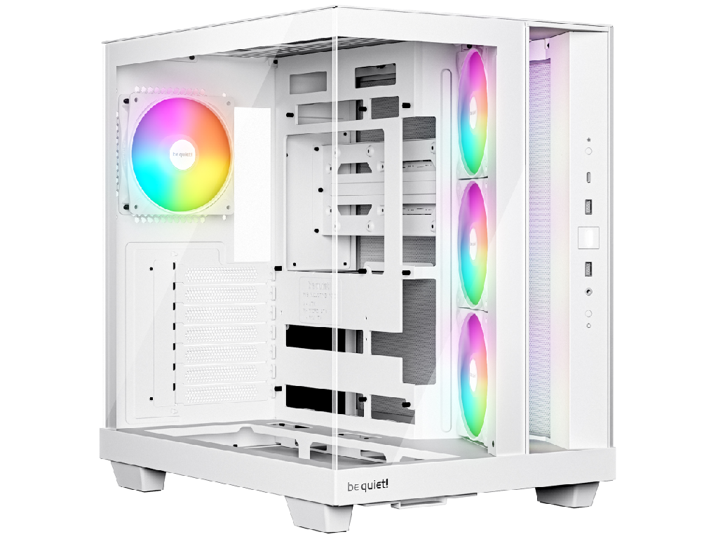 Case ATX be quiet! Ligh Base 500 LX, w/o PSU, 4x120mm ARGB fan, Front Side TG, DF, USB-C, 2xUSB3.2, 1x3.5", 2x2.5", ARGB controller, White