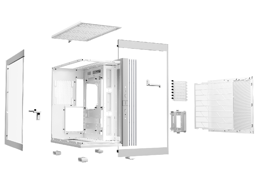 Case ATX be quiet! Ligh Base 600 DX, w/o PSU, ARGB strips Hub, Front Side Tempered Glass, DF, VGA holder, USB-C, 2xUSB3.2, 1x3.5", 2x2.5", White - миниатюра 2