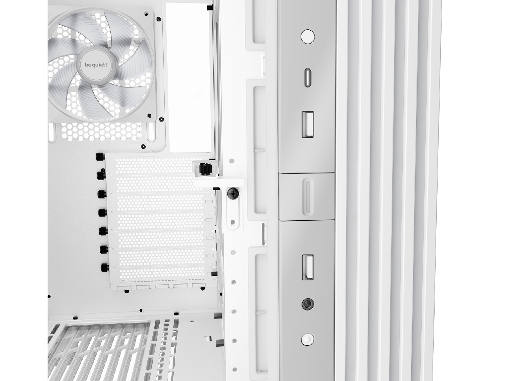 Case ATX be quiet! Ligh Base 600 DX, w/o PSU, ARGB strips Hub, Front Side Tempered Glass, DF, VGA holder, USB-C, 2xUSB3.2, 1x3.5", 2x2.5", White - миниатюра 3