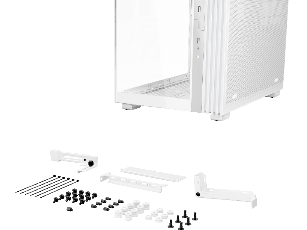 Case ATX be quiet! Ligh Base 600 DX, w/o PSU, ARGB strips Hub, Front Side Tempered Glass, DF, VGA holder, USB-C, 2xUSB3.2, 1x3.5", 2x2.5", White - миниатюра 5