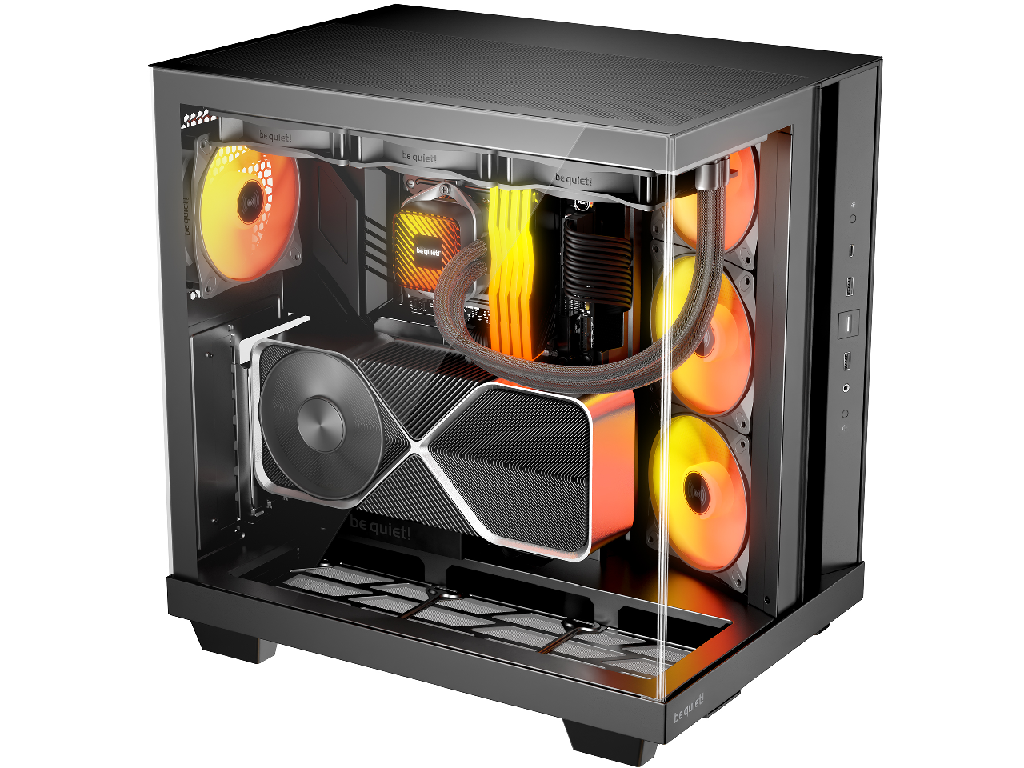 Case ATX be quiet! Ligh Base 500 LX, w/o PSU, 4x120mm ARGB fan, Front Side TG, DF, USB-C, 2xUSB3.2, 1x3.5", 2x2.5", ARGB controller, Black - миниатюра 2