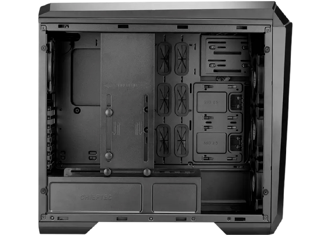 Case ATX Chieftec STALLION II, w/o PSU, 0.6mm, 4x120mm ARGB, Front Side Tempered Glass, ARGB Hub, 1xUSB-C, 2xUSB3.2, 1xUSB2.0, 4x2.5", 2x3.5", Black . PN GP-02B-UC-OP - миниатюра 4