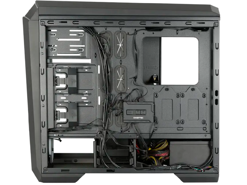 Case ATX Chieftec STALLION II, w/o PSU, 0.6mm, 4x120mm ARGB, Front Side Tempered Glass, ARGB Hub, 1xUSB-C, 2xUSB3.2, 1xUSB2.0, 4x2.5", 2x3.5", Black . PN GP-02B-UC-OP - миниатюра 5