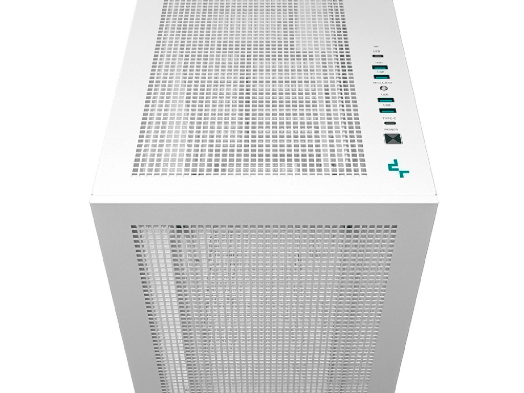 DEEPCOOL "MORPHEUS WHITE" ATX Case, Reconfigurable Chasis, Modular Single/Dual Chamber with Side-Window, Tempered Glass Side Front Mesh panel, without PSU, Pre-installed 420mm unit (3x140mm PWM ARGB fans), Vertical GPU mount, Dual Real-Time Digital Display, 1XType-C, 4xUSB3.0, Audio, LED, White - миниатюра 6