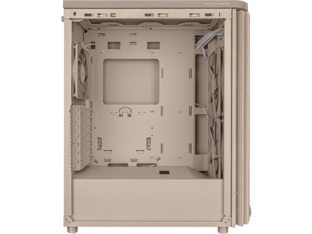 Case ATX ASUS ProArt PA401 Wood Edition Beige - Mesh Pa Panel No Psu Mesh Panel Side 2X160 Mm Fans Front 1X120 Mm Fan Rear 2XUSB 32 GEN1 USB 32 GEN2 Type C Audioout Mic Carcasakorpus - миниатюра 6