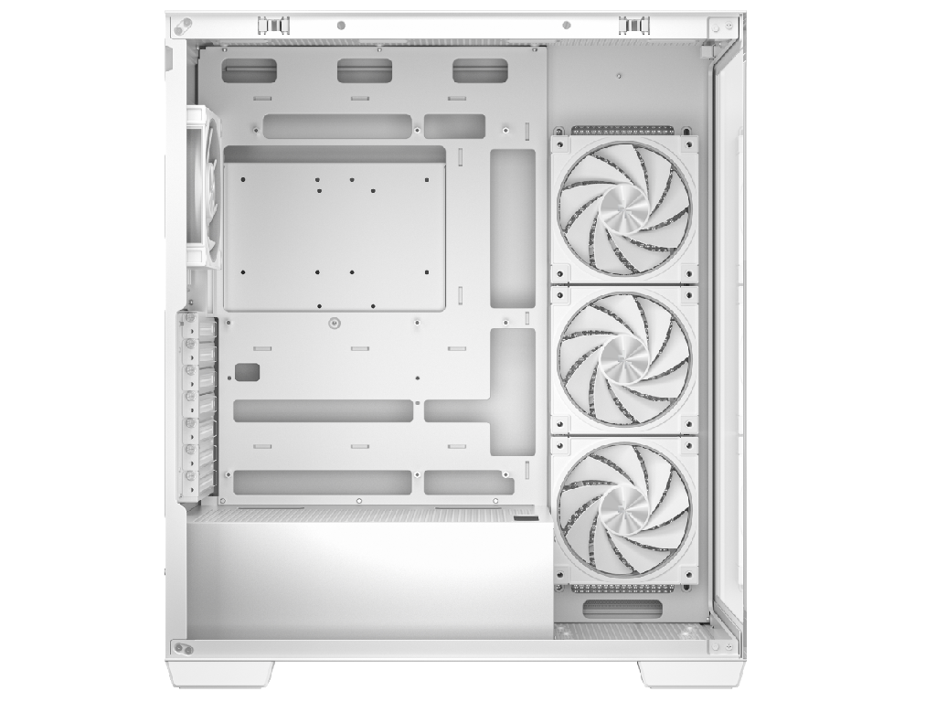 DEEPCOOL ”CG580 4F V2 WH” ATX Case, Picturesque single-chamber panoramic case with 270°view, without PSU, Tool-less, 4x ARGB 120mm PWM fans, Support 360mm radiator, Megnetic dust filters, 33mm for Cable Management, 2x2.5”SSD/2x3.5”HDD, 1xType-C, 2xUSB3.0, 1xAudio, 8.8kg, White - миниатюра 4
