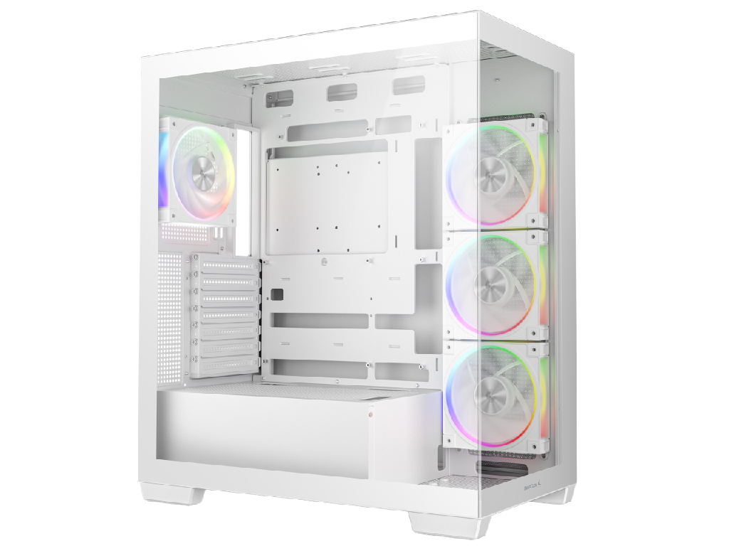 DEEPCOOL ”CG580 4F V2 WH” ATX Case, Picturesque single-chamber panoramic case with 270°view, without PSU, Tool-less, 4x ARGB 120mm PWM fans, Support 360mm radiator, Megnetic dust filters, 33mm for Cable Management, 2x2.5”SSD/2x3.5”HDD, 1xType-C, 2xUSB3.0, 1xAudio, 8.8kg, White - миниатюра 2