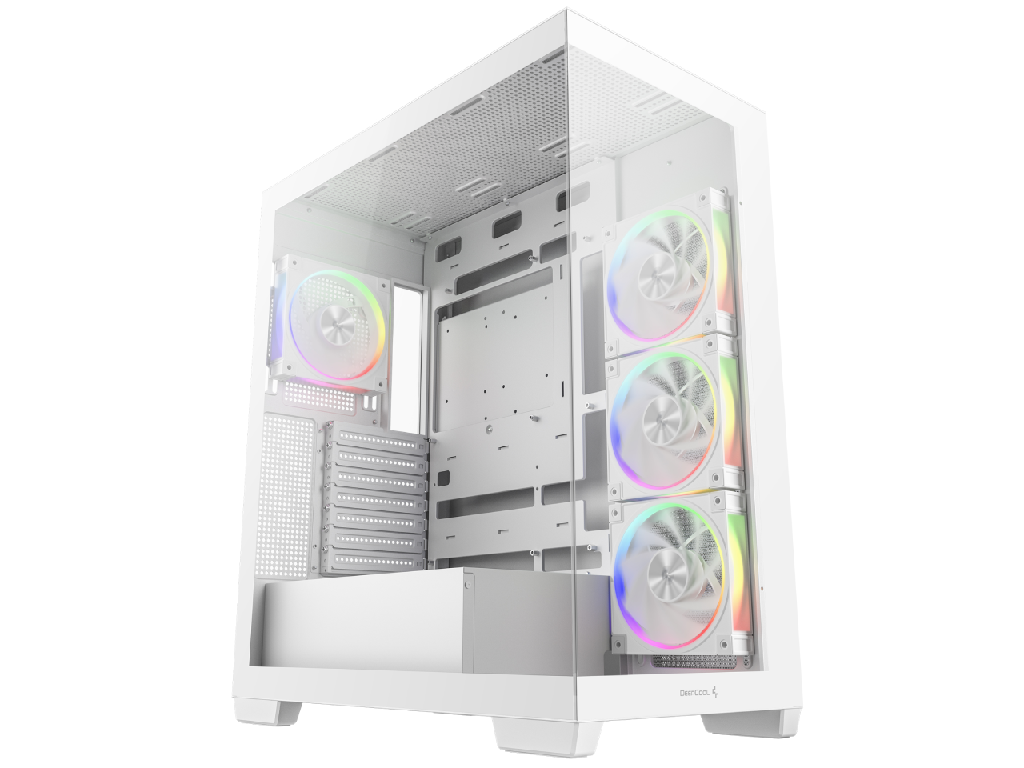 DEEPCOOL ”CG580 4F V2 WH” ATX Case, Picturesque single-chamber panoramic case with 270°view, without PSU, Tool-less, 4x ARGB 120mm PWM fans, Support 360mm radiator, Megnetic dust filters, 33mm for Cable Management, 2x2.5”SSD/2x3.5”HDD, 1xType-C, 2xUSB3.0, 1xAudio, 8.8kg, White