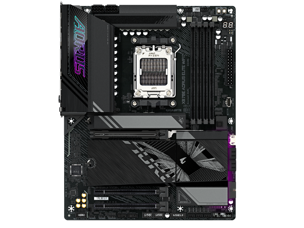 MB AM5 Gigabyte X870E A ELITE WIFI7 ATX Factor de forma a placii de baza ATX Socket AM5 Chipset AMD X870E Tip Memorie DDR5 SDRAM Capacitate max. Totala RAM 256GB Sloturi memorie 4x DIMM Frecven%3Fa memorie 5200 MHz - миниатюра 2