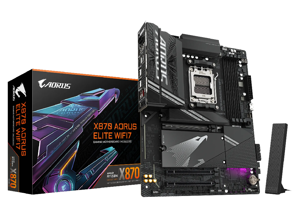 MB AM5 Gigabyte X870 A ELITE WIFI7 ATX Factor de forma a placii de baza ATX Socket AM5 Chipset AMD X870 Tip Memorie DDR5 SDRAM Capacitate max. Totala RAM 256GB Sloturi memorie 4x DIMM Frecven%3Fa memorie 8200 Mhz