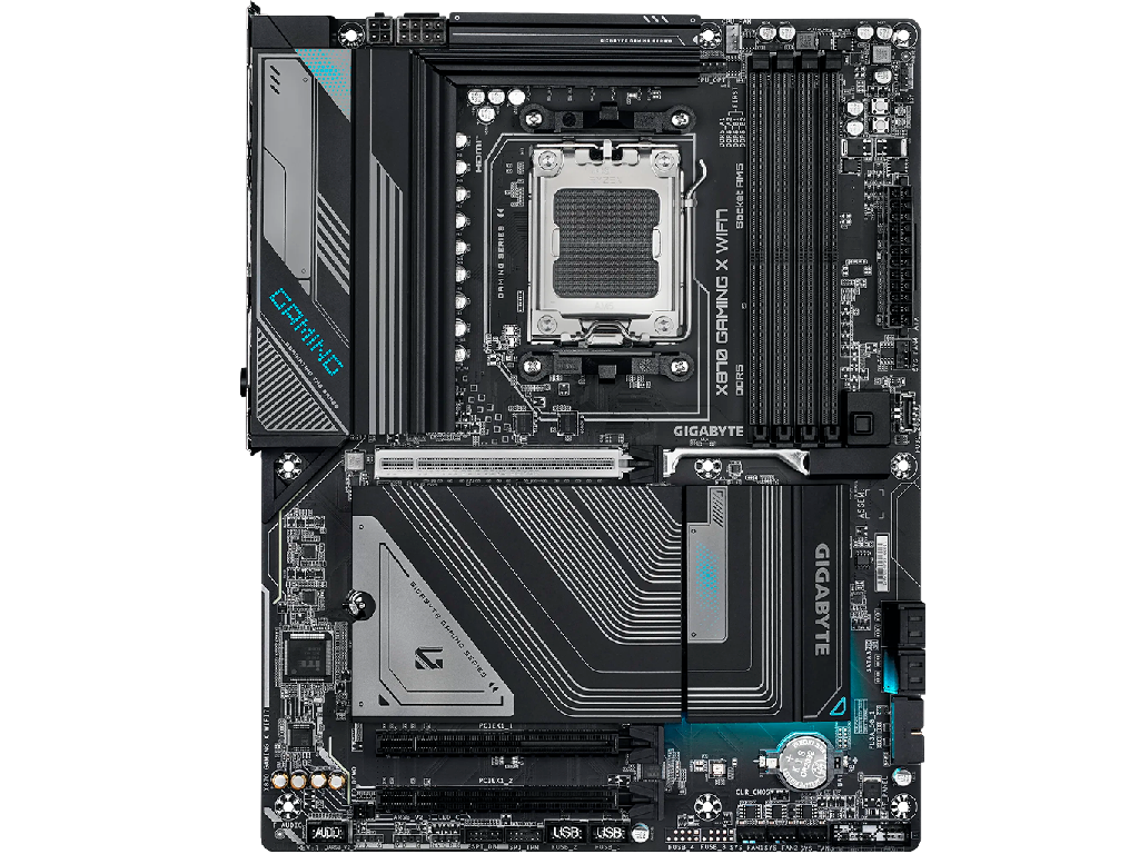 GIGABYTE X870 GAMING X WIFI7, Socket AM5, AMD X870, 20Phases, Dual 4xDDR5-8200, APU AMD graphics, HDMI, 3xPCIe 5.0 X16, 4xSATA3, RAID, 3xM.2 PCIe 5.0, Realtek 7.1 HDA, 2.5GbE LAN, WiFi7/BT5.4, 2xUSB4, 1xUSB-C Gen2x2, 1xUSB3.2 Gen2, 5xUSB3.2, RGB Fusion 2.0, ATX - миниатюра 2