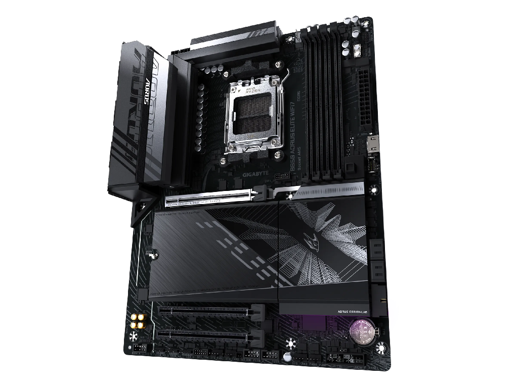MB AM5 Gigabyte B850 A ELITE WF7 ATX Factor de forma a placii de baza ATX Socket AM5 Chipset AMD B850 Tip Memorie DDR5 SDRAM Capacitate max. Totala RAM 256GB Sloturi memorie 4x DIMM Frecven%3Fa memorie 5200 MHz - миниатюра 4