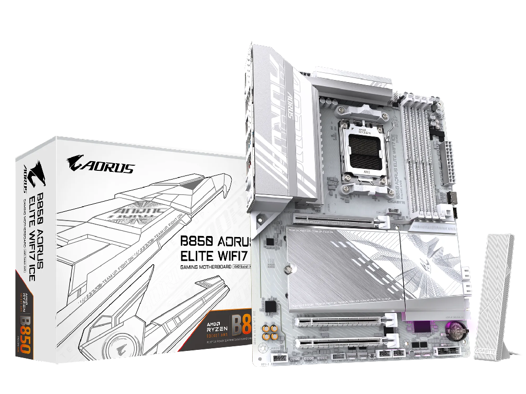 MB AM5 Gigabyte B850 A ELITE WIFI7 ICE ATX Factor de fo Forma A Placii De Baza Atx Socket AM5 Chipset Amd B850 Tip Memorie DDR5 Sdram Capacitate Max Totala RAM 256GB Sloturi Memorie 4X Dimm Frecventa Me