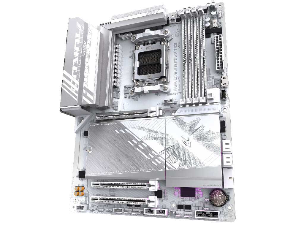 MB AM5 Gigabyte B850 A ELITE WIFI7 ICE ATX Factor de fo Forma A Placii De Baza Atx Socket AM5 Chipset Amd B850 Tip Memorie DDR5 Sdram Capacitate Max Totala RAM 256GB Sloturi Memorie 4X Dimm Frecventa Me - миниатюра 4