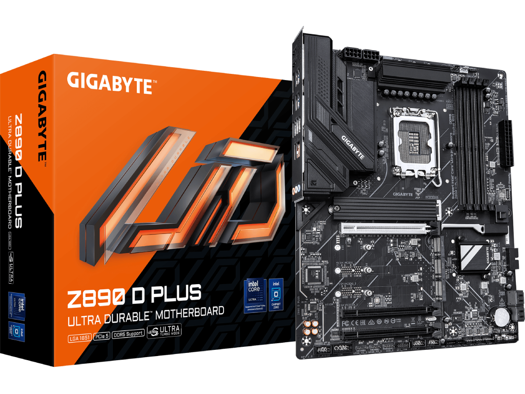 MB S1851 Gigabyte Z890 D PLUS ATX Factor de forma a pla Placii De Baza Atx Socket LGA1851 Chipset Intel Z890 Tip Memorie DDR5 Sdram Capacitate Max Totala RAM 256GB Sloturi Memorie 4X Dimm