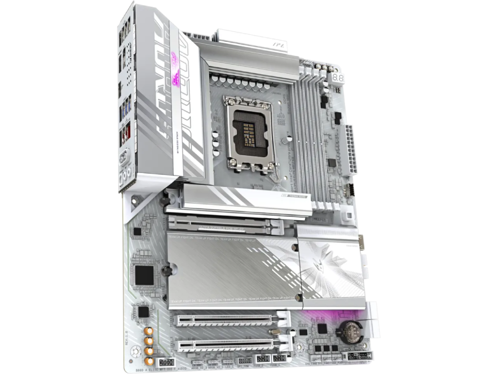 GIGABYTE B860 A ELITE WF7 ICE, Socket 1851, 17Phases, I Intel B860 Ultra 2 Series CPU CPU Graphics Hdmi Dp Dual 4XDDR59200 3XPCIE X16 50 4XSATA3 Raid 3XM2 50 Realtek 71SPDIF 25GB E La - миниатюра 3