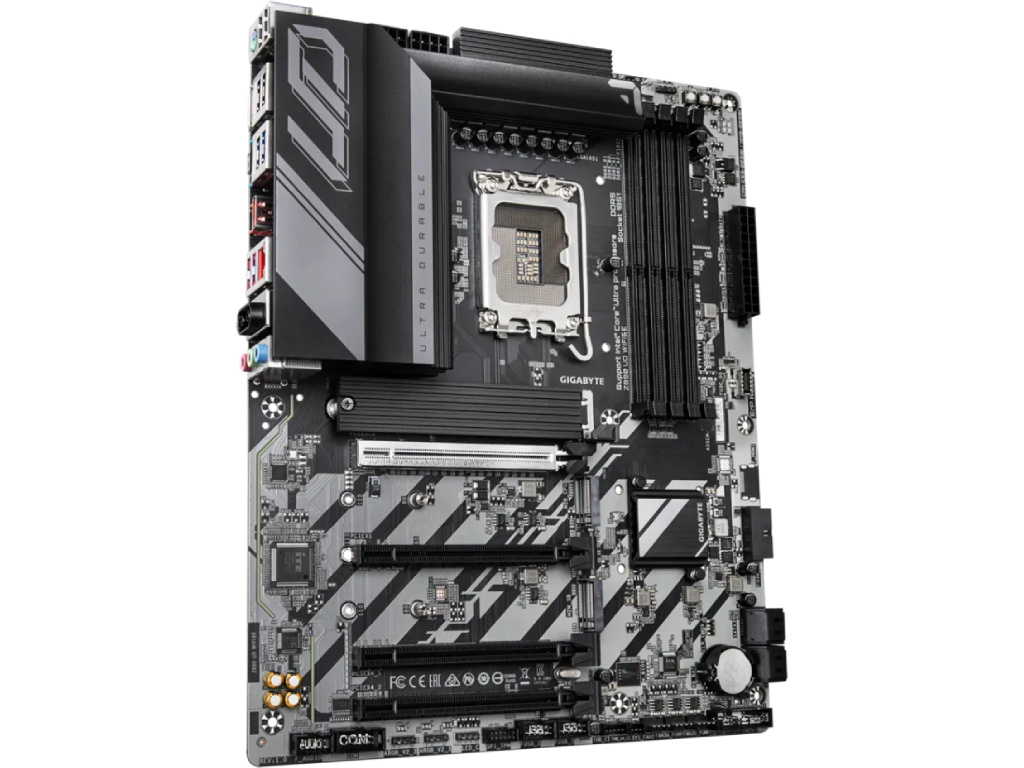 GIGABYTE Z890 UD WIFI6E, Socket 1851, 15Phases, Intel® Z890 (Ultra 2 Series CPU), CPU graphics, DP, Dual 4xDDR5-9200, 4xPCIe X16 5.0, 4xSATA3, RAID, 3xM.2 5.0, Realtek 7.1, WIFI6E/BT, 2.5GbE LAN, 1xUSB4 Type-C, 1xUSB3.2Gen2, 7xUSB3.2(1C+6A), RGB Aura Sync, Black, ATX - миниатюра 3