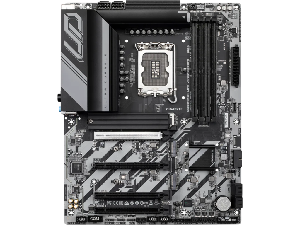 GIGABYTE Z890 UD WIFI6E, Socket 1851, 15Phases, Intel® Z890 (Ultra 2 Series CPU), CPU graphics, DP, Dual 4xDDR5-9200, 4xPCIe X16 5.0, 4xSATA3, RAID, 3xM.2 5.0, Realtek 7.1, WIFI6E/BT, 2.5GbE LAN, 1xUSB4 Type-C, 1xUSB3.2Gen2, 7xUSB3.2(1C+6A), RGB Aura Sync, Black, ATX - миниатюра 2