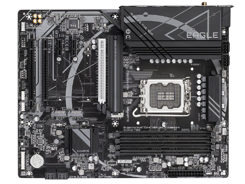 MB S1700 Gigabyte Z790 EAGLE AX ATX Factor de forma a p Placii De Baza Atx Socket LGA1700 Chipset Intel Z790 Tip Memorie DDR5 Sdram Capacitate Max Totala RAM 256GB Sloturi Memorie 4X Dimm Frecventa Mem - миниатюра 4
