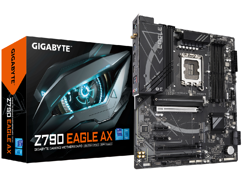 MB S1700 Gigabyte Z790 EAGLE AX ATX Factor de forma a p Placii De Baza Atx Socket LGA1700 Chipset Intel Z790 Tip Memorie DDR5 Sdram Capacitate Max Totala RAM 256GB Sloturi Memorie 4X Dimm Frecventa Mem