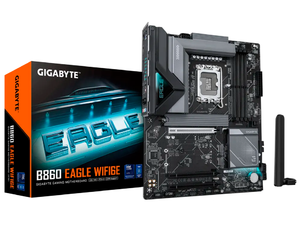 MB S1851 Gigabyte B860 EAGLE WIFI6E ATX Factor de forma a placii de baza ATX Socket LGA1851 Chipset Intel B860 Tip Memorie DDR5 SDRAM Capacitate max. Totala RAM 256GB Sloturi memorie 4x DIMM Frecven%3Fa memorie 6400 MHz