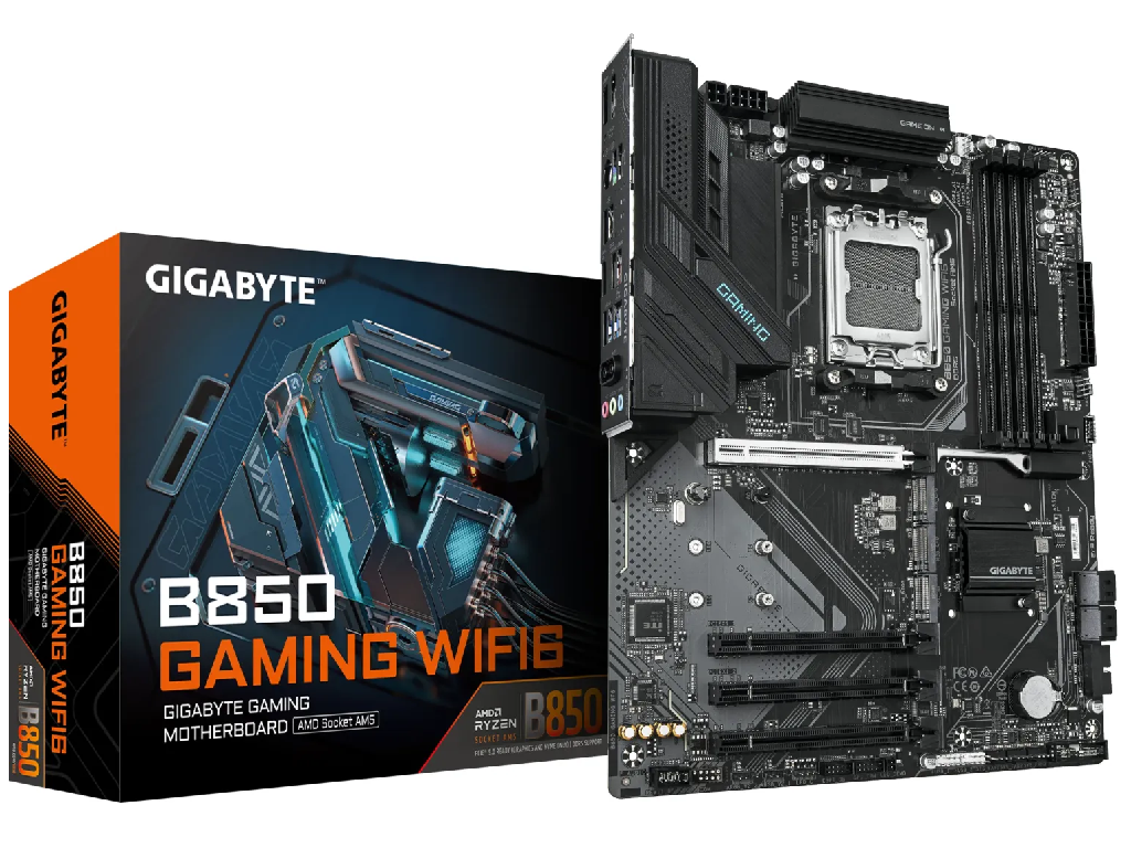 MB AM5 Gigabyte B850 GAMING WIFI6 ATX Factor de forma a placii de baza ATX Socket AM5 Chipset AMD B850 Tip Memorie DDR5 SDRAM Capacitate max. Totala RAM 256GB Sloturi memorie 4x DIMM Frecven%3Fa memorie 4400 MHz