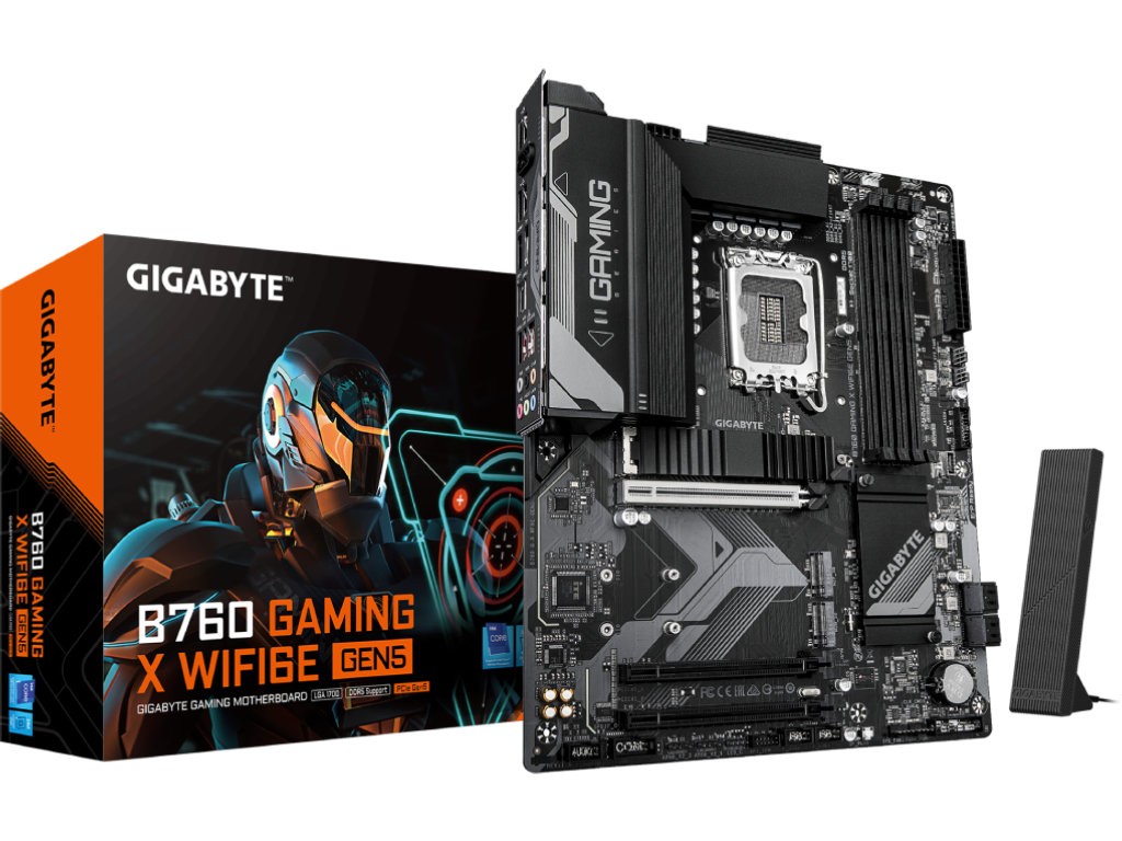 MB S1700 Gigabyte B760 G X WF6E GEN5 ATX Factor de form Forma A Placii De Baza Atx Socket LGA1700 Chipset Intel B760 Tip Memorie DDR5 Sdram Capacitate Max Totala RAM 256GB Sloturi Memorie 4X Dimm Frecvent